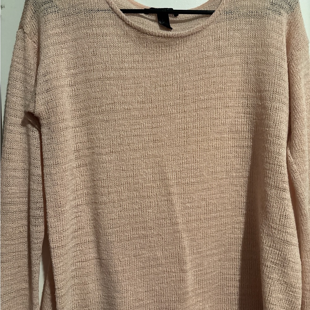 Forever 21 Pink Crew Neck Sweater Soft Knit Classic